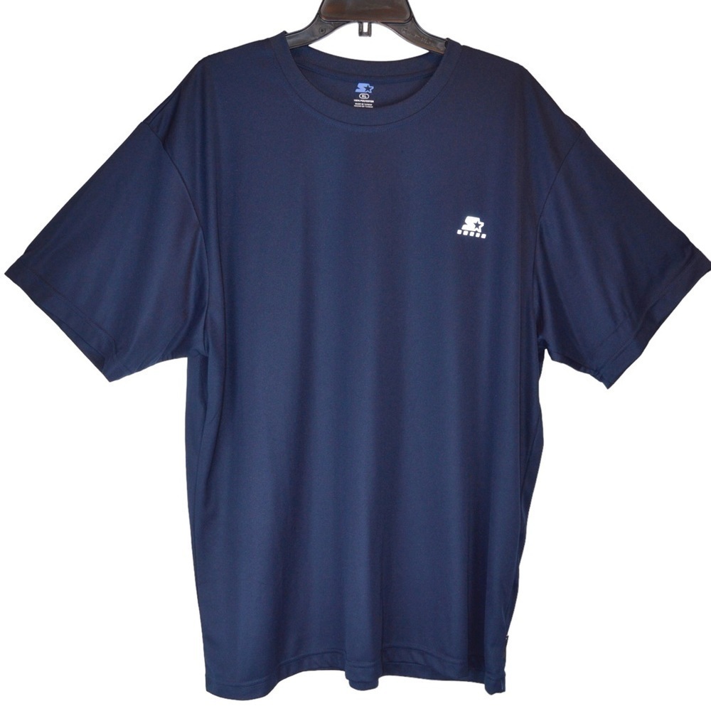 STARTER Dri-Star‎ Reflective Tee, 100% Polyester, Size XL - Navy FLAWS NEW